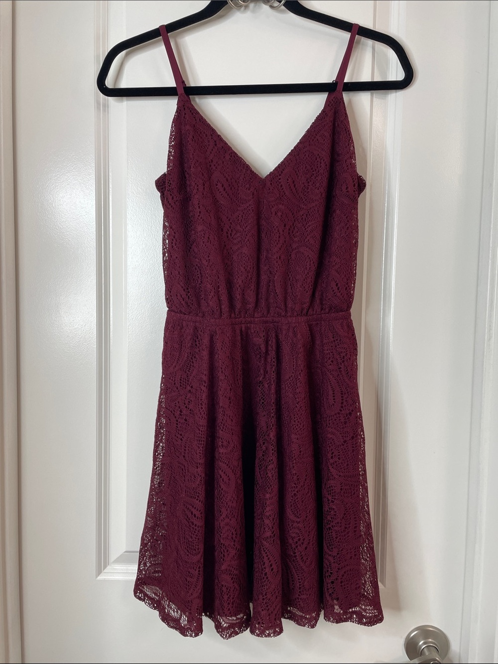 bailey blue Lace A-Line Dress - Burgundy